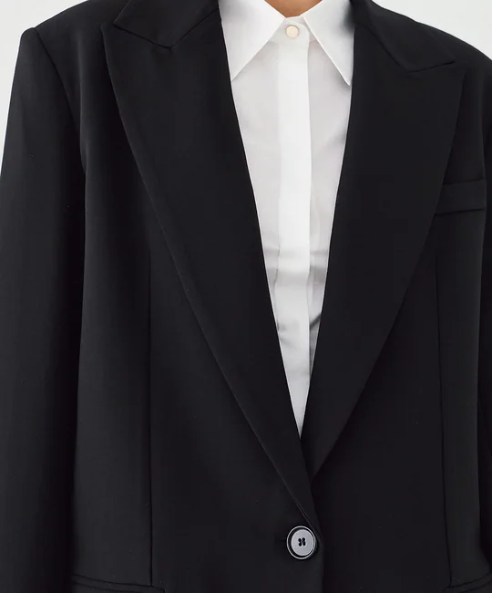 Blazer oversize & Pantalon large Noir — vue 6