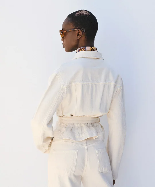 Veste en jean ceinturée — vue 4