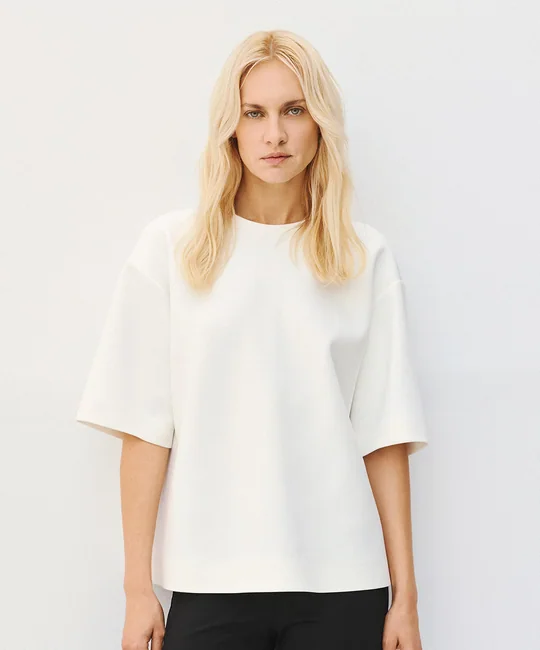 Top oversize manches courtes — Écru