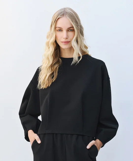 Ensemble blouse plis strassée + pantalon strass — vue 3