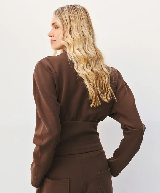 Top corset & Pantalon resserré Café — vue 3