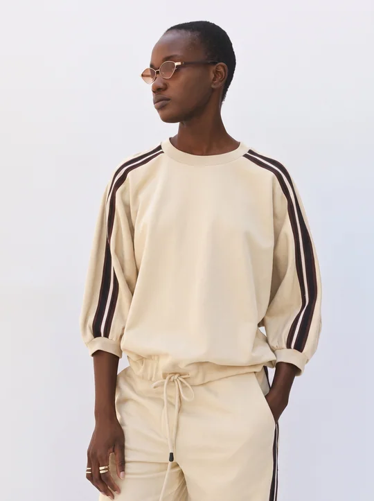 Sweat + Pantalon à bandes vanille — vue 3