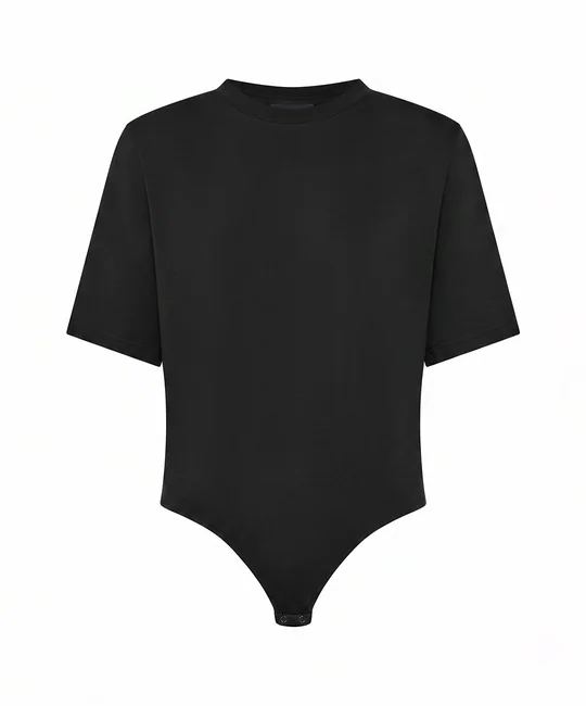 Body manches courtes à épaulettes — Noir