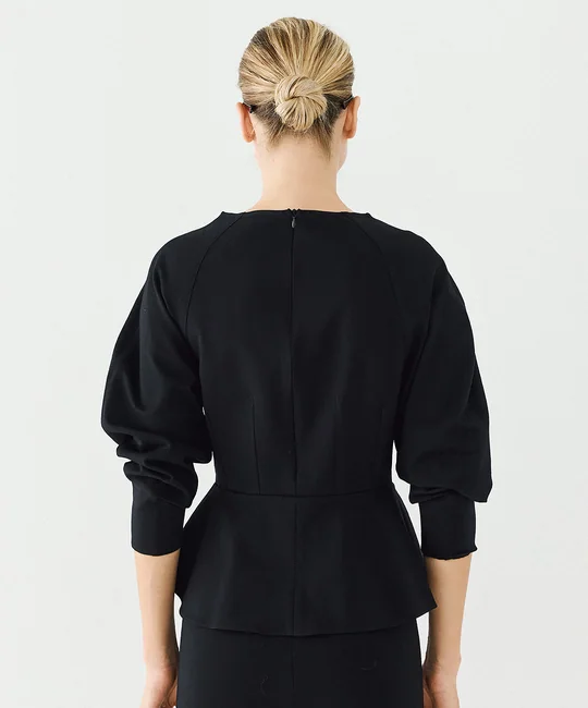 Blouse péplum & Legging corsaire Noir — vue 3