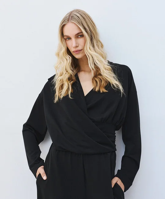 Blouse portefeuille — Noir
