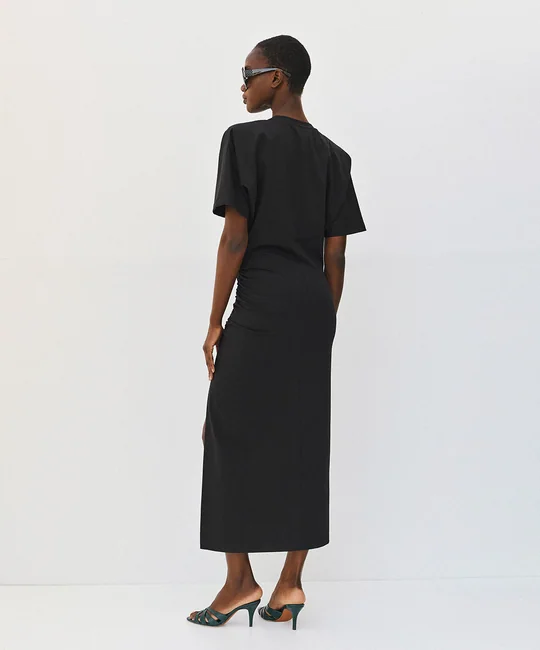 Robe midi fendue et froncée — vue 4