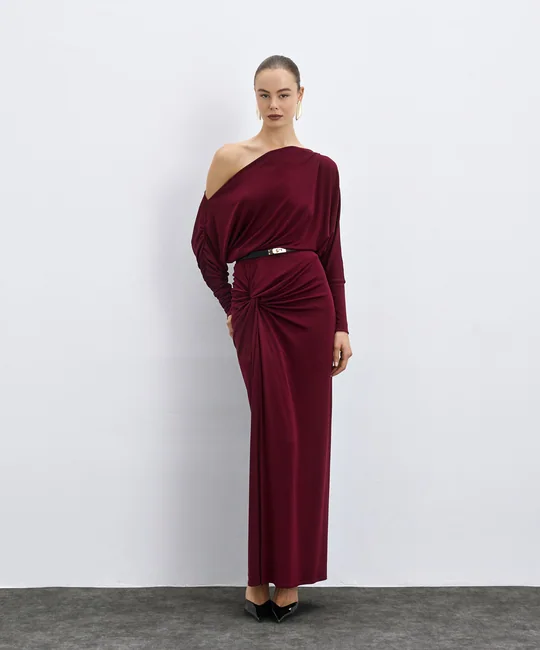 Robe longue nouée et froncée — vue 1