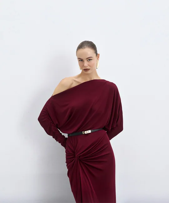 Robe longue nouée et froncée — vue 2