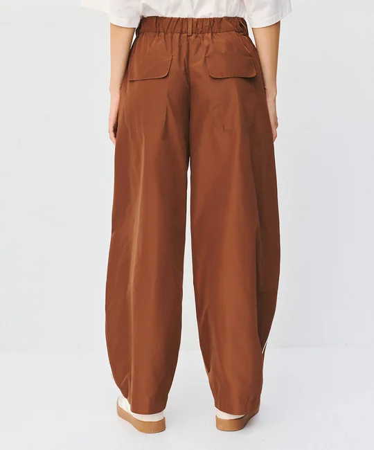 Veste peplum + Pantalon bimatière cognac — vue 9