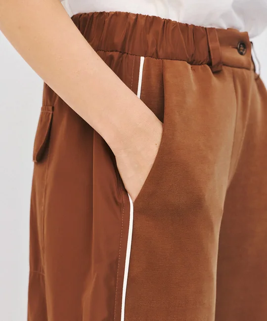 Veste peplum + Pantalon bimatière cognac — vue 10