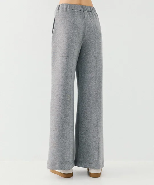 Ensemble sweat capuche clouté + pantalon large gris — vue 9