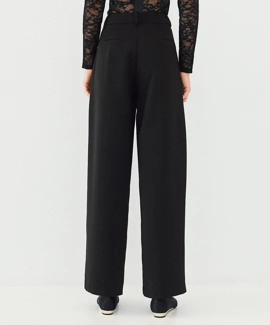 Ensemble blazer ajusté + pantalon large satin — vue 9