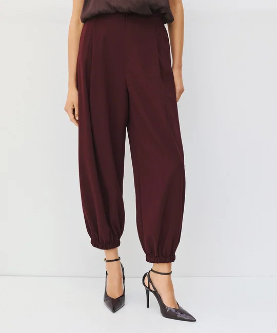 Ensemble blazer croisé + pantalon ballon prune — vue 6
