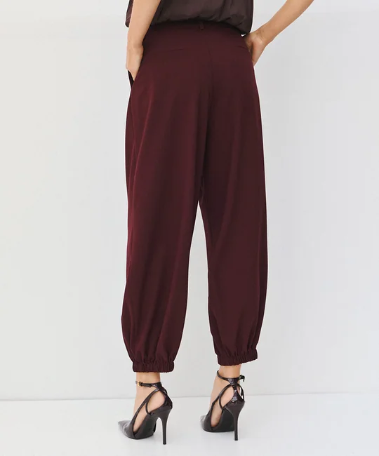 Ensemble blazer croisé + pantalon ballon prune — vue 7