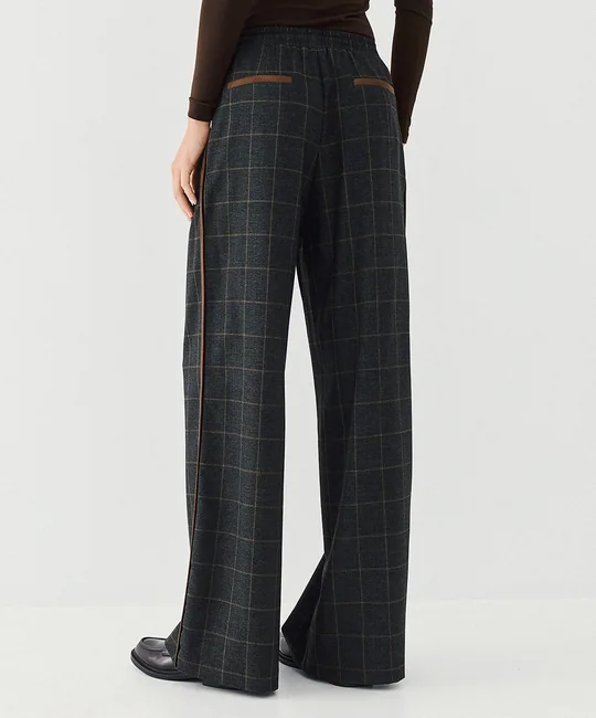 Ensemble veste à carreaux à cordons & pantalon à carreaux taille élastique — vue 7