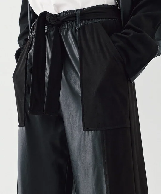 Ensemble blouson simili cuir + pantalon simili cuir suédine — vue 8