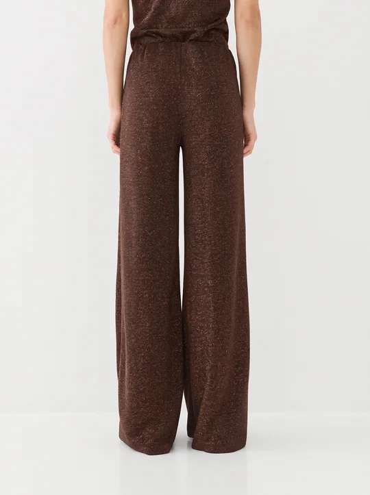 Ensemble top cache-cœur lurex + pantalon lurex café — vue 6