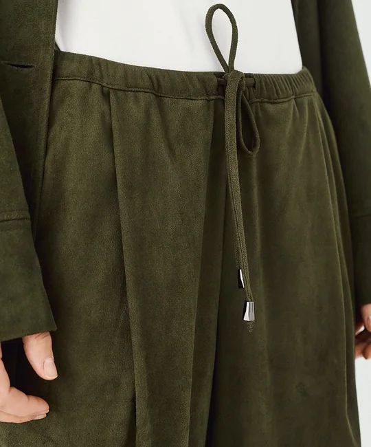 Blazer daim + Pantalon suédine olive — vue 10