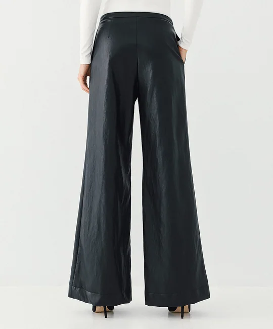 Pantalon large en simili cuir — vue 3