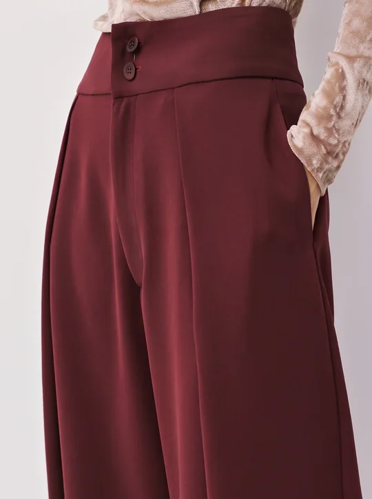 Blouse plissée + Pantalon bordeaux — vue 5