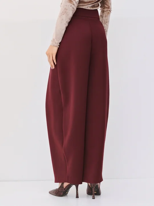 Blouse plissée + Pantalon bordeaux — vue 6