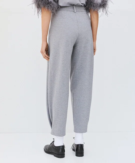 Ensemble gilet tailleur long + pantalon barrel à plis gris — vue 7