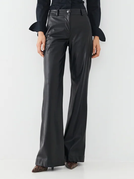 Pantalon évasé en simili cuir — vue 2