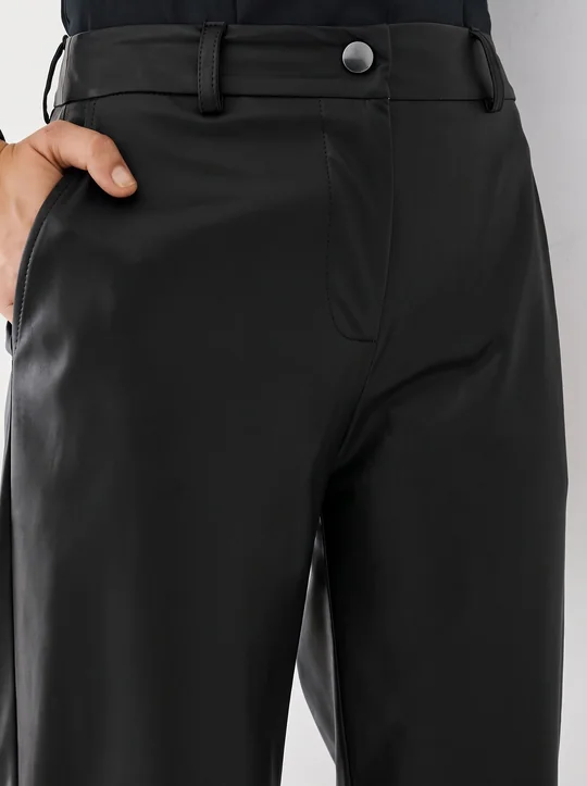 Pantalon évasé en simili cuir — vue 3