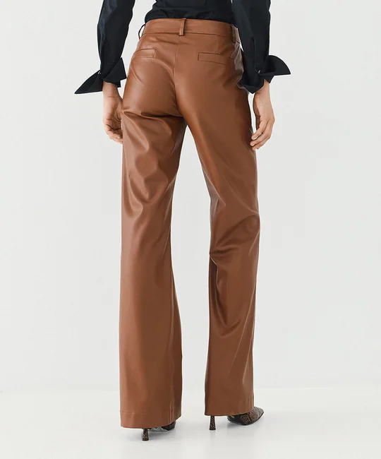 Pantalon évasé en simili cuir — vue 4