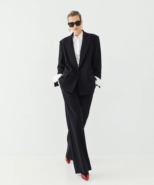 Pantalon droit large — Noir