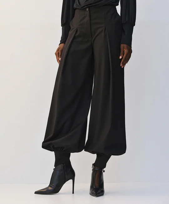 Body métallique & Pantalon sarouel Noir — Noir