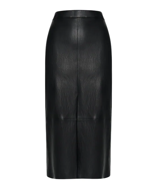Jupe midi fendue en simili cuir — vue 4