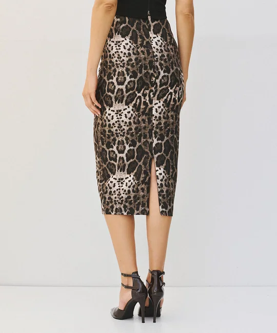 Ensemble chemise oversize + jupe crayon léopard — vue 6
